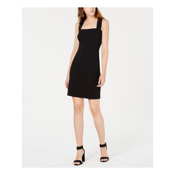 Bar III Dresses & Skirts - BAR III Women's Black Sleeveless Square Neck Sheath Dress - XXS